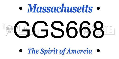 GGS668 Massachusetts License Plate