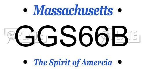 GGS66B Massachusetts License Plate