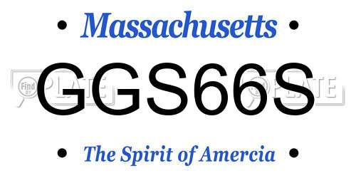 GGS66S Massachusetts License Plate