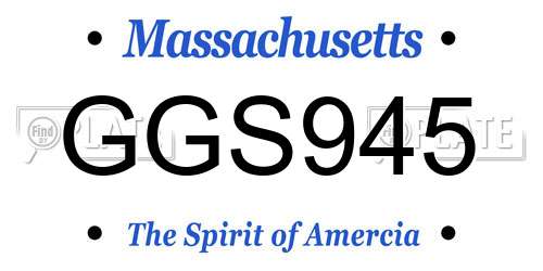 GGS945 Massachusetts License Plate
