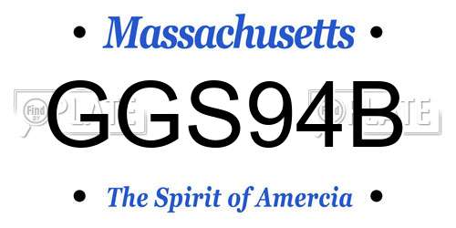 GGS94B Massachusetts License Plate