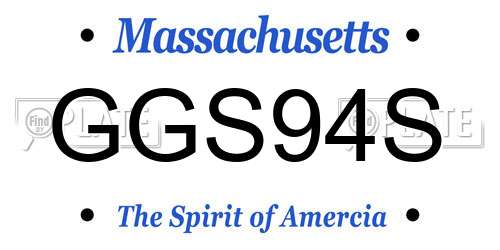 GGS94S Massachusetts License Plate
