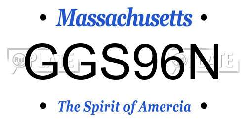 GGS96N Massachusetts License Plate