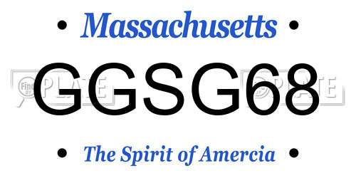 GGSG68 Massachusetts License Plate