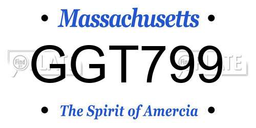 GGT799 Massachusetts License Plate