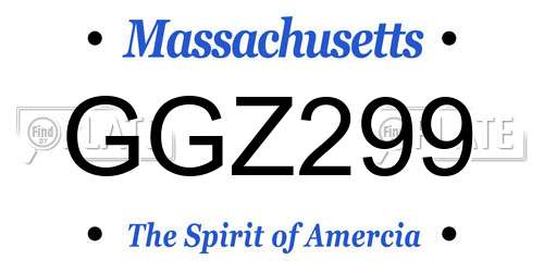GGZ299 Massachusetts License Plate