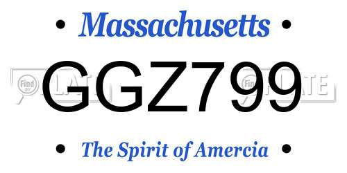 GGZ799 Massachusetts License Plate