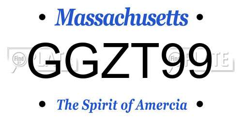 GGZT99 Massachusetts License Plate