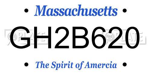 GH2B620 Massachusetts License Plate