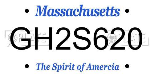 GH2S620 Massachusetts License Plate