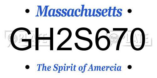 GH2S670 Massachusetts License Plate