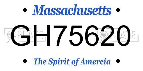 GH75620 Massachusetts License Plate