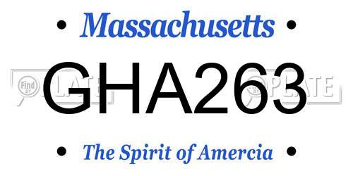GHA263 Massachusetts License Plate