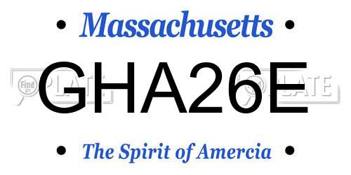 GHA26E Massachusetts License Plate