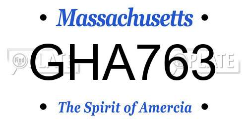 GHA763 Massachusetts License Plate