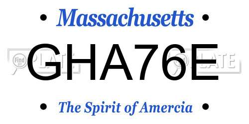 GHA76E Massachusetts License Plate