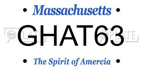 GHAT63 Massachusetts License Plate