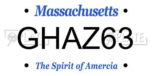 GHAZ63 Massachusetts License Plate