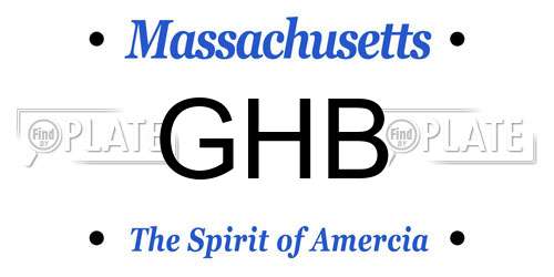 GHB Massachusetts License Plate