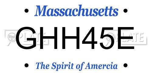 GHH45E Massachusetts License Plate