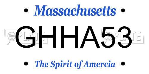 GHHA53 Massachusetts License Plate