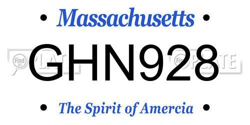 GHN928 Massachusetts License Plate