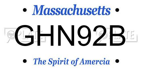 GHN92B Massachusetts License Plate