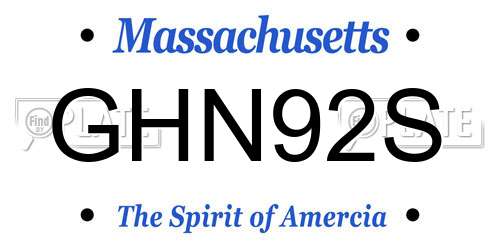 GHN92S Massachusetts License Plate