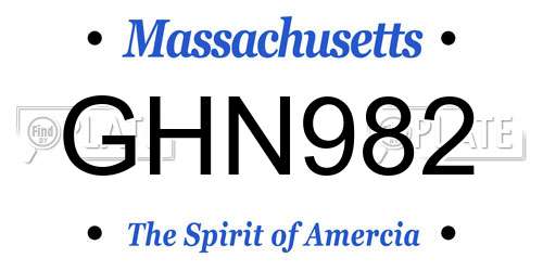 GHN982 Massachusetts License Plate