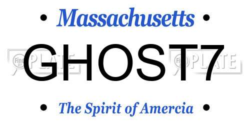 GHOST7 Massachusetts License Plate