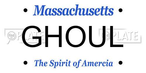 GHOUL Massachusetts License Plate
