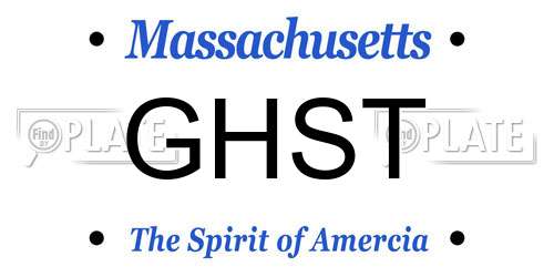 GHST Massachusetts License Plate