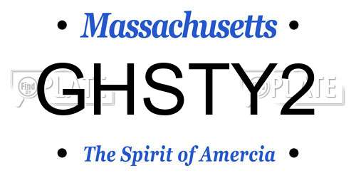 GHSTY2 Massachusetts License Plate