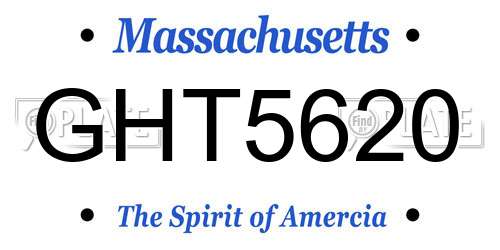 GHT5620 Massachusetts License Plate