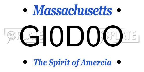 GI0D0O Massachusetts License Plate