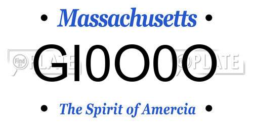 GI0O0O Massachusetts License Plate