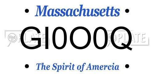 GI0O0Q Massachusetts License Plate