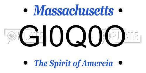 GI0Q0O Massachusetts License Plate