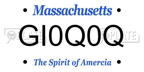 GI0Q0Q Massachusetts License Plate