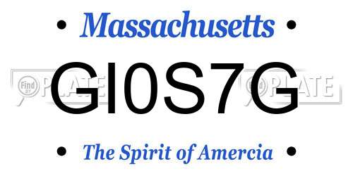 GI0S7G Massachusetts License Plate