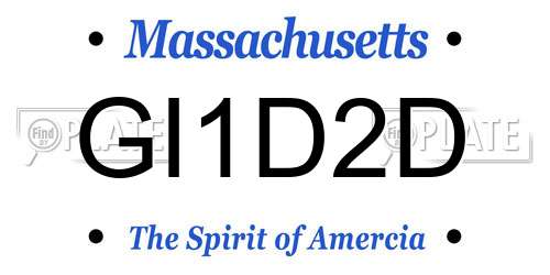 GI1D2D Massachusetts License Plate