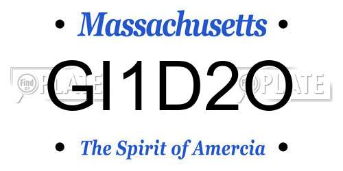 GI1D2O Massachusetts License Plate