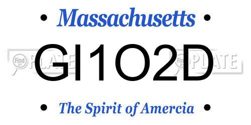 GI1O2D Massachusetts License Plate