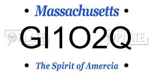GI1O2Q Massachusetts License Plate