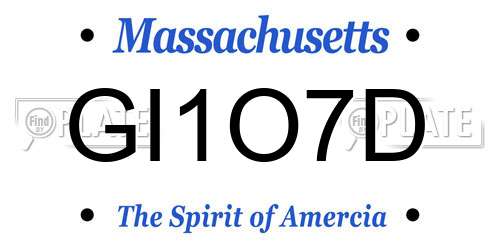 GI1O7D Massachusetts License Plate
