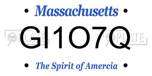 GI1O7Q Massachusetts License Plate