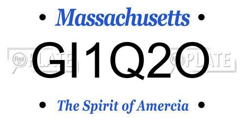 GI1Q2O Massachusetts License Plate