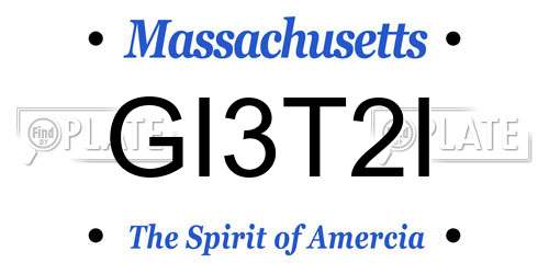 GI3T2I Massachusetts License Plate