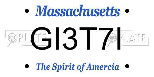 GI3T7I Massachusetts License Plate