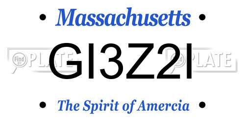 GI3Z2I Massachusetts License Plate